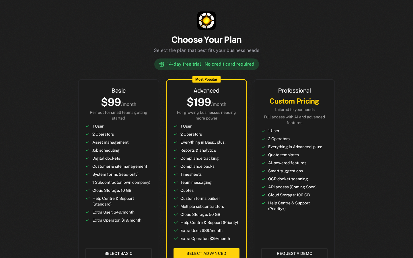 Choose your plan