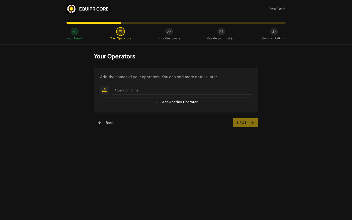 Onboarding — Your Operators